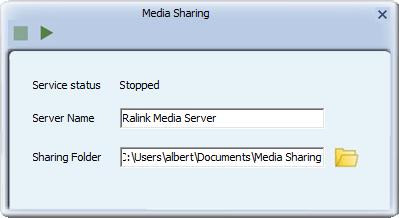 Click Media Sharing to continue. You ll be prompted to select a folder on your computer for file sharing.