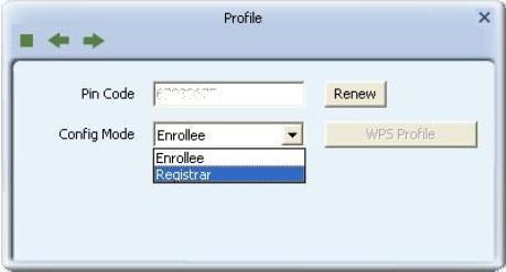 Enrollee: As a client device. Click Renew button to update pin code.