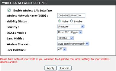 Configuration (continued) Enter the SSID to name your own wireless network.
