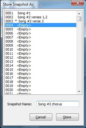 Snapshots are contained and saved as part of a Session file. A single Session file can contain up to 1000 Snapshots.