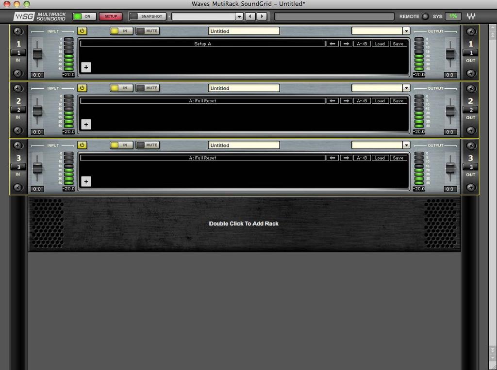 3.3 The Windows in Detail MultiRack SoundGrid Window: Setting Up Your Processing Environment This is the window where you ll probably spend most of your setup time.