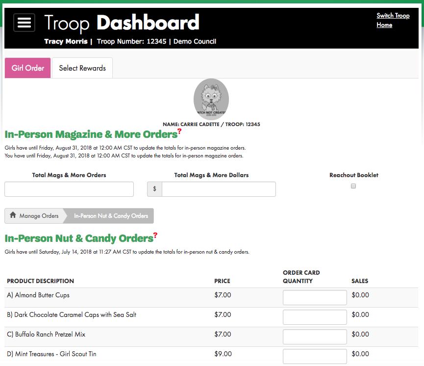 Total Magazine & More orders Total Magazine & More $ # items ordered for each nut/candy item All online