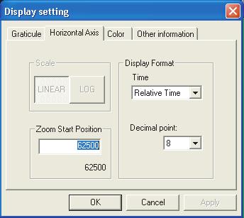 3 Making a Graticule Setting Click the Graticule tab in the Display Setting dialog box. The Graticule pane appears.
