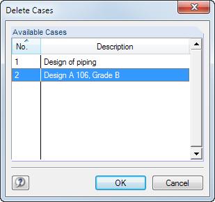 Create New Design Case To create a new design case, use the RF-PIPING Design menu and click File New Case. Figure 3.26: Dialog box New RF-PIPING Design Case In this dialog box, enter a No.