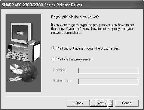 INSTALLING THE PRINTER DRIVER / PC-FAX DRIVER 9 When you are asked how the printer is connected, select [IPP] and click the [Next] 11 Enter the machine's URL and click the [Next] Enter the URL in the