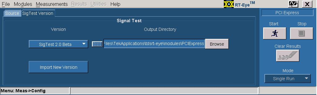 8 Using SigTest The SigTest import feature in the PCI Express module allows the user to take advantage of the Autoset features of RT-Eye and automate the process of performing a compliance test using