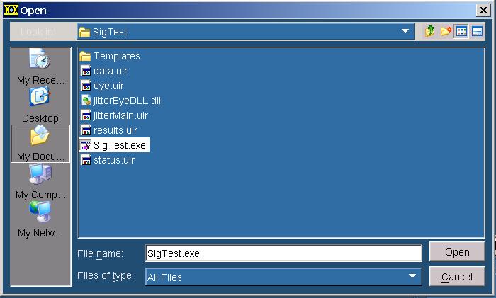 5. Click Browse and select the SigTest Executable to be used. Figure 33: SigTest Import Dialog 6.