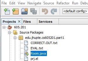 9. Browse to and select the 605.201/Source Packages/edu.