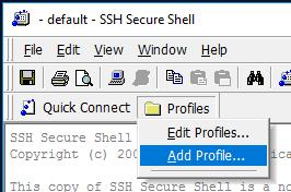 Select Add Profile from Profiles 3.