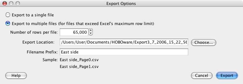 Chapter 3: Working with data Exporting points To export the points shown in the Points table to a text file (.csv or.txt) for importing into Microsoft Excel and other applications: 1.