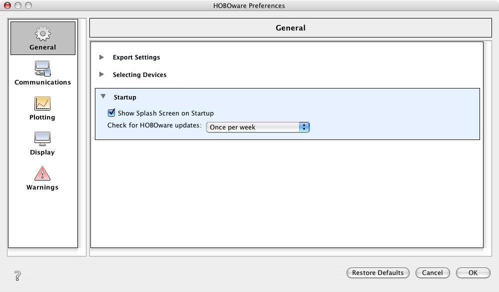 Chapter 4: Customizing HOBOware Lite Export Settings Export table data column separator. This setting controls how the columns in the Points table are separated in the export file.