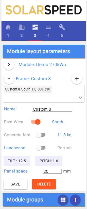 Create custom frame type Expand array palette by click on arrow (). To create a new custom frame, click on the + button (). If desired, give your frame type a unique name (3).
