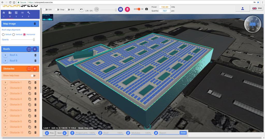 3D Visualisation Click on 3D switch to visualize project in