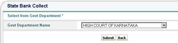 Select Govt Department Name as High Court of Karnataka.