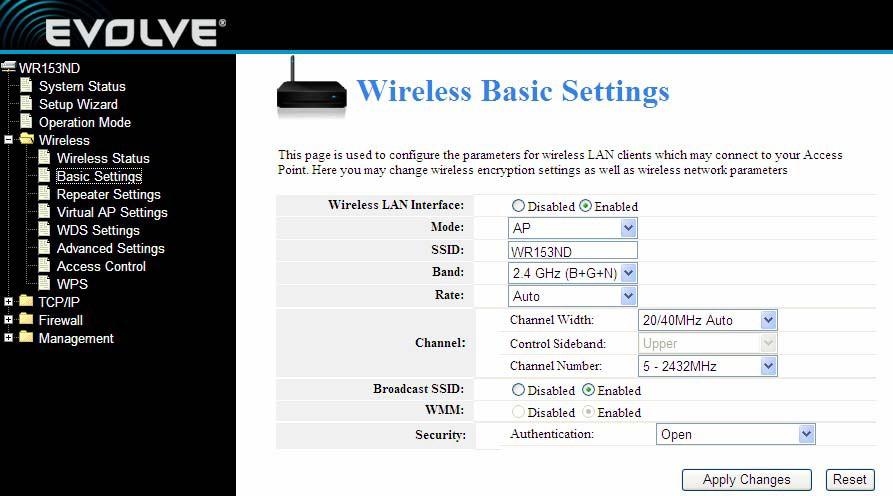 2 Wireless Basic settings This page is used to configure the parameters for wireless LAN clients which