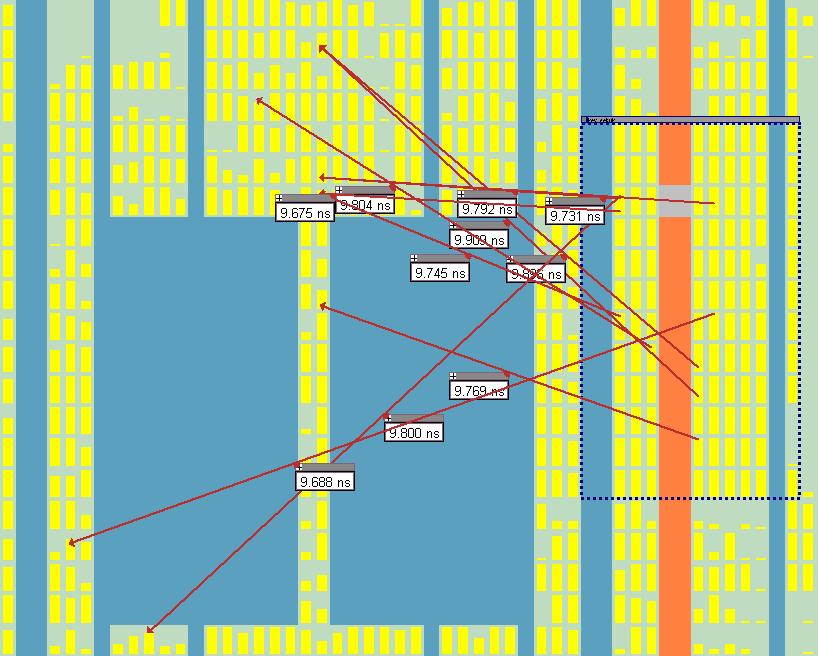 Figure 18. Routing Delays for Critical Paths The default view shows the register-to-register path.
