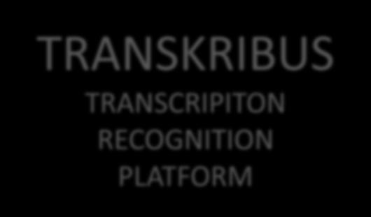 ARCHIVES & LIBRARIES Provide images Receive standard formats (METS/ALTO/TEI/PDF-A) HUMANITIES SCHOLARS Transcribe text Receive TEI, PDF TRANSKRIBUS TRANSCRIPITON