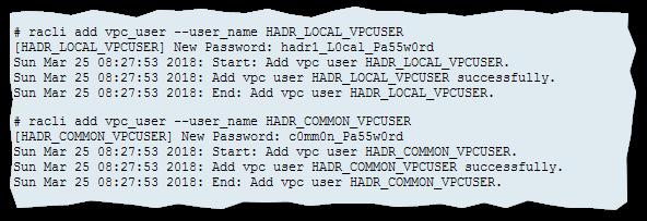 Setup and Configuration (ZDLRA) - VPC Users Creation On each