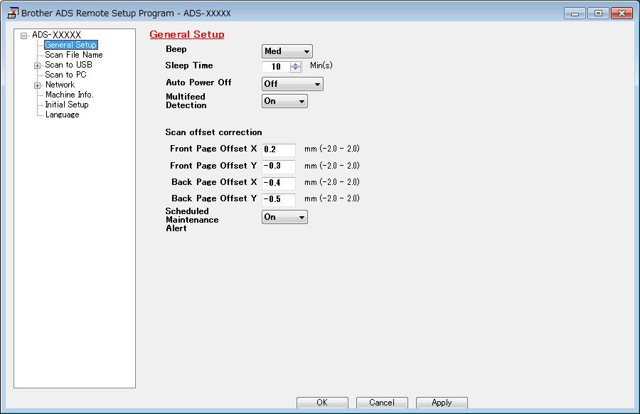 Managing the Machine from Your Computer 3 Select a menu in the folder tree and configure the settings as needed (the example below uses General Setup in Windows ).
