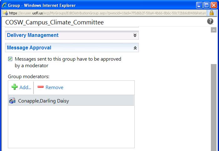 Section 3: Moderating Your Exchange (Outlook) Distribution Group The example in this section shows