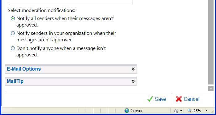 8. You may also add group members whose messages not require approval. To do this, click the green plus sign (+) under Senders who don t require message approval. 9. A search screen will appear.