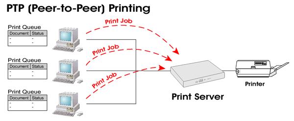 Level One Printer Servers Windows Peer-to-peer Printing With this printing method, print jobs are stored (queued) on your PC, and then sent to the LevelOne Printer