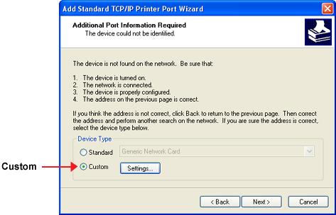 Server in the Printer Name or IP Address field, then click Next.