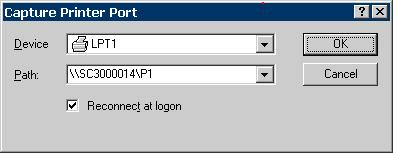 The MS-DOS program is configured to use LPT1 (parallel port 1 on the PC), but Windows "captures" the print data and sends it to the network printer. Capture Settings - Windows 98/ME 1.