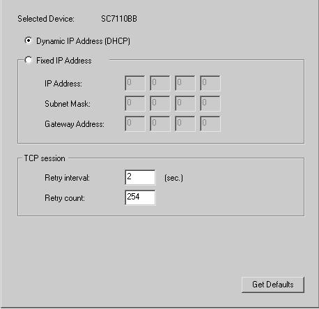 Level One Printer Servers TCP/IP Tab Selecting this tab will allow configuration for the TCP/IP network protocol.