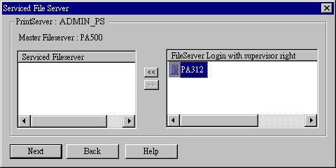 Figure 53: Bindery Quickset This screen displays the name the selected LevelOne Printer Server, and the following information for each port: Printer - the NetWare printer object which will be created