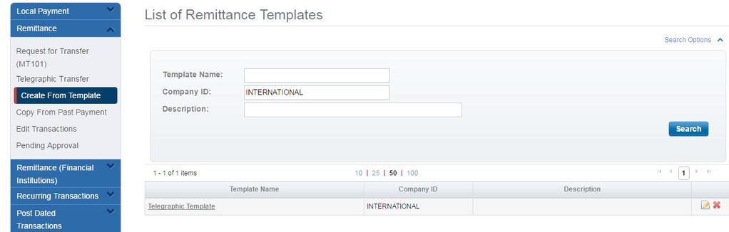 Services Remittance. 2 From Left Navigation Menu, select Create From Template.