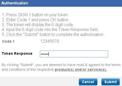 to obtain the Token Response code from your token.