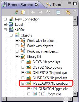 You will see a small green asterisk beside the RSELABxx library to indicate it as your current library.
