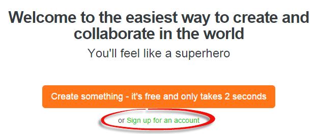 Account Sign-up 1. Go to: http://padlet.com/ 2. Click Sign up for an account 3.
