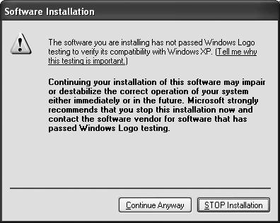 For Windows XP Click on [Continue Anyway]. 2.2 UNINSTALLATION If you finished using COP-HU and you want to delete the driver from your computer, uninstall it.