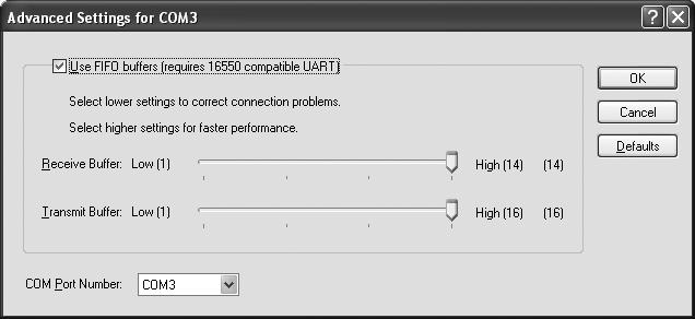 In [COM Port Number] you can change the COM port
