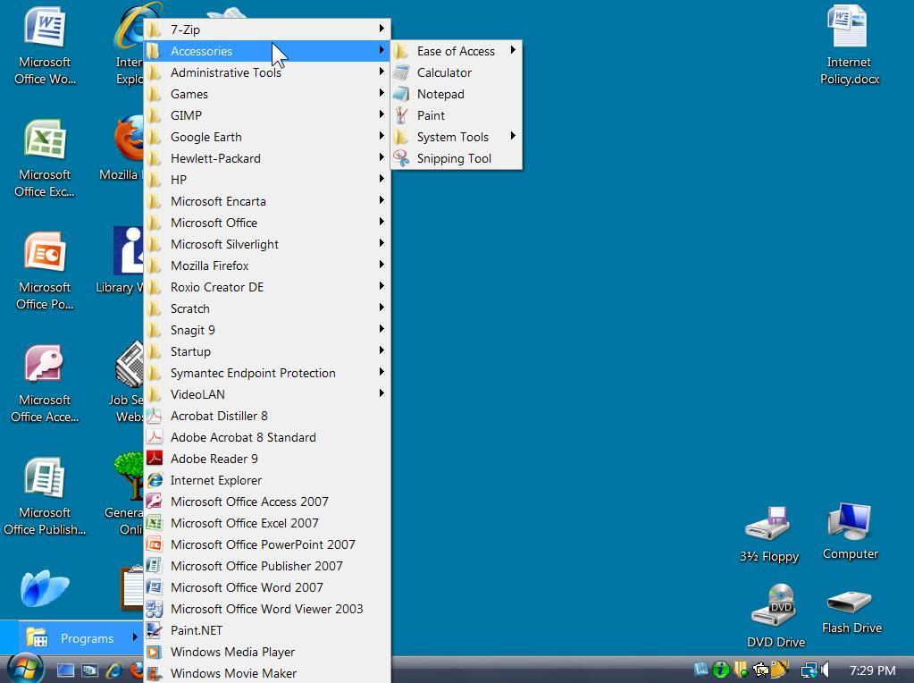 Parts of the Desktop ICON: A picture representing a program or file or places to store files. Mouse pointer or CURSOR: The indicator on the screen that you use to select and move objects.