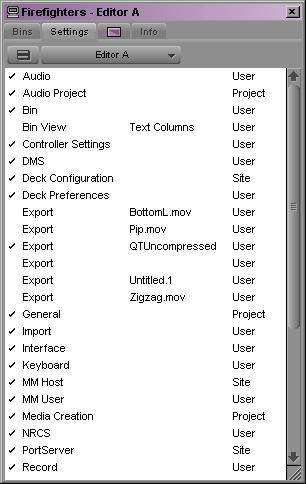 36 Changing the Settings Scroll List Display To change the Settings scroll list display of the Project window: 1.