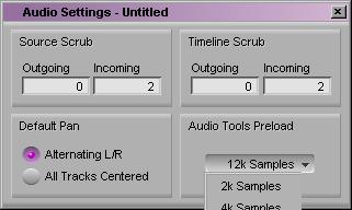 67 5. Double-click Audio. The Audio Settings dialog box appears. 6. Click Audio Tools Preload, and choose a sample. The lower the sample rate, the less likely that a delay will occur.
