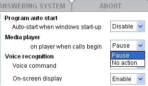 Getting started Settings - GENERAL Media Player If there is an incoming call when you are using Windows Media Player or itunes, the media player pauses.
