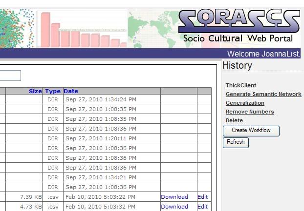 The SORASCS client dashboard displays both the programs that have been launched by SORASCS and the files that they are working on, as displayed in the figure below.