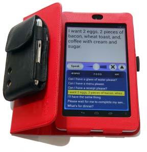 for Android Nexus-7 in its Case Bluetooth Speaker in its Pouch Case Cover Open The
