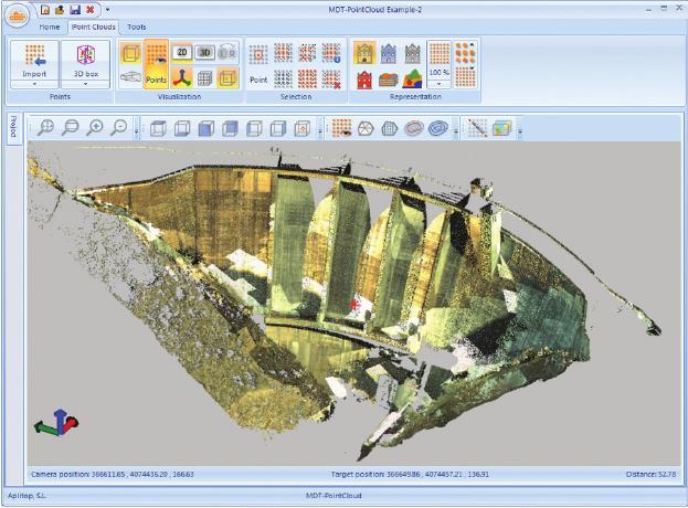 Point Cloud Module Import of LIDAR and scanner files Management of millions of points Point display by height,