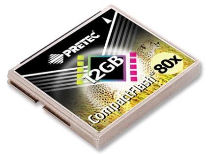 5 1/4 form-factor SMALL Pretec is soon offering a 12GB CompactFlash card Size of a
