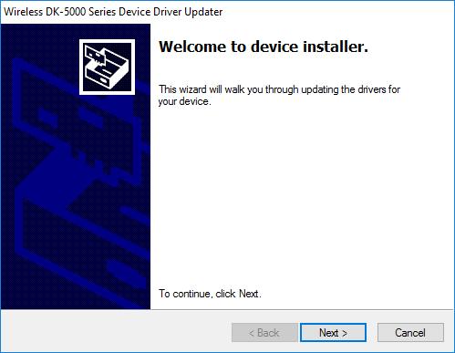1.1.9 Wireless DK-5000 Series Device Driver Updater will open for the