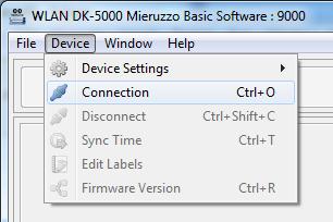 2.2.2 To check if a device has been discovered, click Device in the menu bar, then select