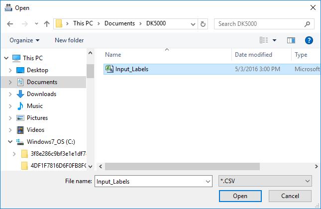 4.3 IMPORT LABELS again. Once the CSV file of the labels has been exported, the user can import it and use it 4.3.1 To import labels, open the Labels dialog.