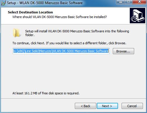 1.5 Select the default installation folder or browse