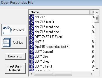 Sharing your Respondus file with other faculty 15. Respondus automatically saves Files to C:\Respondus Projects\. a. The Respondus file can be sent to other faculty to load into their courses. 16.
