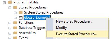 Executing Stored Procedures Point & Click Or run SQL code 1.